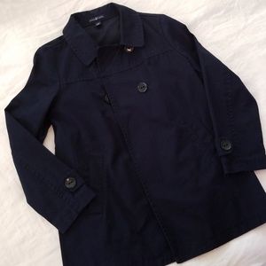 GAP navy cotton canvas pea coat, size L